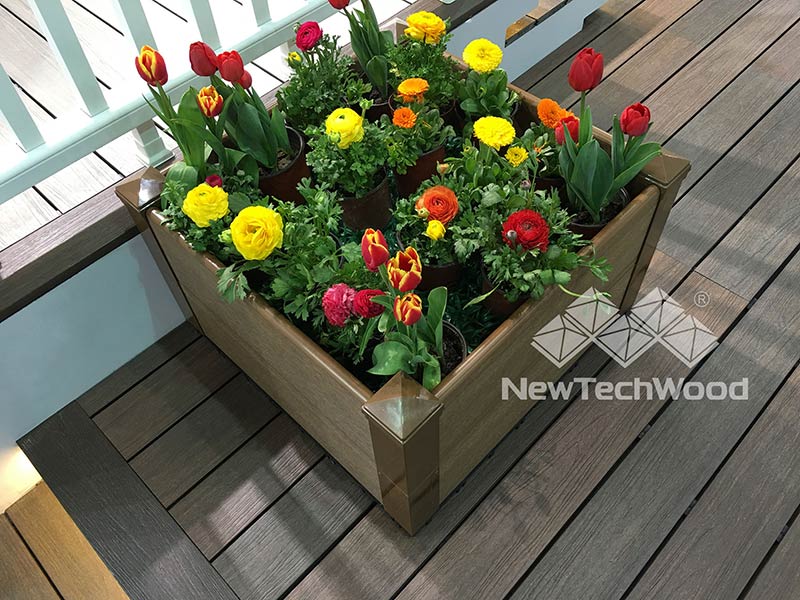decorate your composite deck with planter boxes