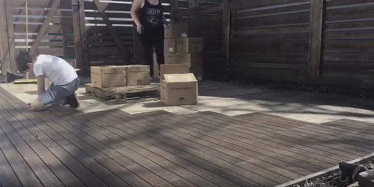 how a kid can help to install the deck