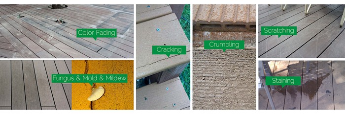Color Fading and Cracking of Deck