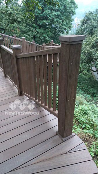 Install the composite deck with composite railing 