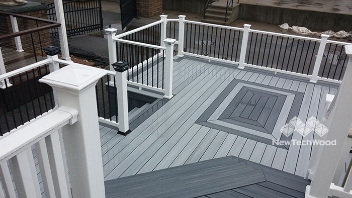  a white composite railing make a balcony different
